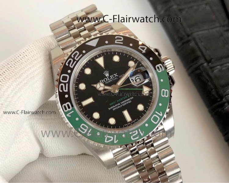 Super Clone Rolex GMT-Master II 2836 Watch Black Green Ceramic